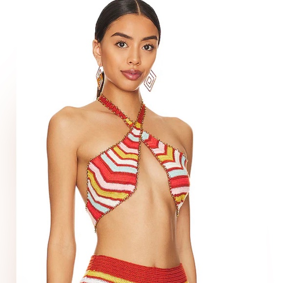 My Beachy Side x Emily in Paris Crochet Wrap Top New - Picture 5 of 7